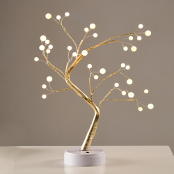 ^  “TREE WITH BALL LIGHTS” 36 LED ΛΑΜΠΑΚ ΜΠΑΤΑΡ(3xAA)/USB ΘΕΡΜΟ ΛΕΥΚΟ IP20 50cm  -X1036152